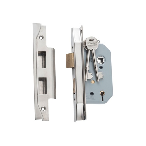 Tradco Rebated 5 Lever Mortice Lock Satin Nickel 46mm 6172