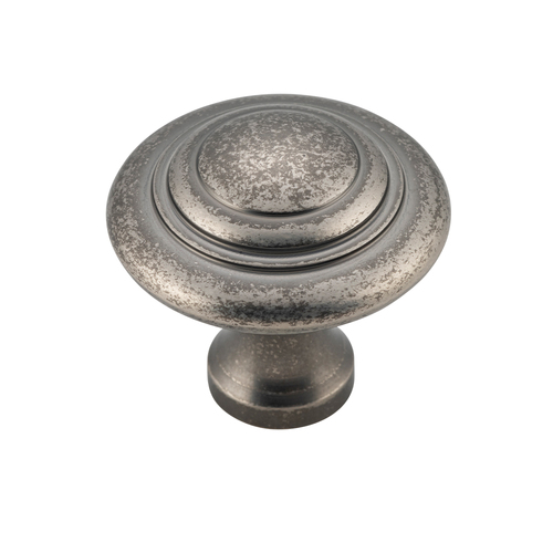 Tradco Domed Cupboard Cabinet Knob 38mm Solid Brass Rumbled Nickel 6438