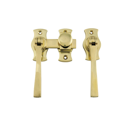 Tradco Square French Door Fastener Polished Brass 6460