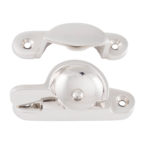 Tradco Narrow Sash Fastener 69mm Polished Nickel 6508