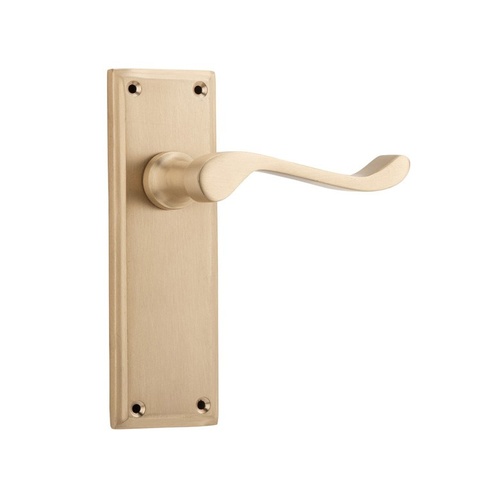 Out of Stock: ETA End July - Tradco Camden Lever on Rectangular Backplate Passage Satin Brass 6635