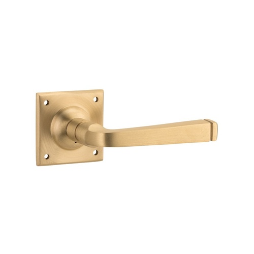 Out of Stock: ETA Early September - Tradco Menton Door Lever Handle on Square Rose Satin Brass 60mm 6639