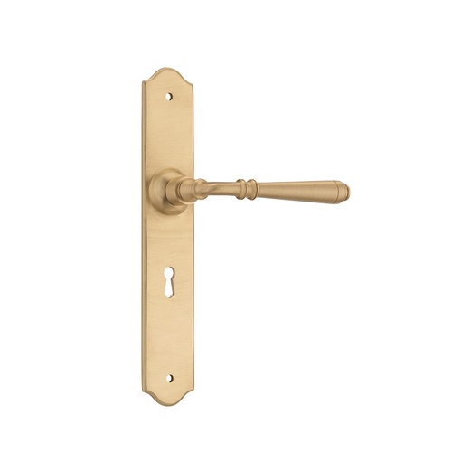 Out of Stock: ETA Mid August - Tradco Reims Lever on Long Backplate Lock Satin Brass 6641
