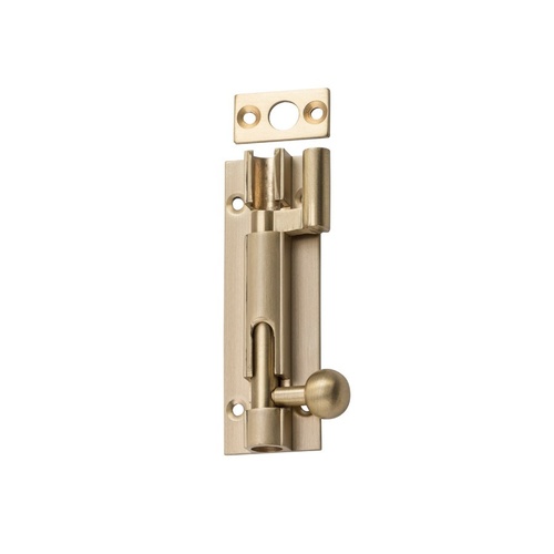 Tradco Barrel Bolt Offset Satin Brass 75mm x 25mm 6676