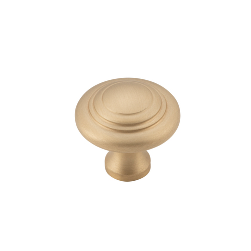 Tradco Domed Cupboard Cabinet Knob 25mm Solid Brass Satin Brass 6696