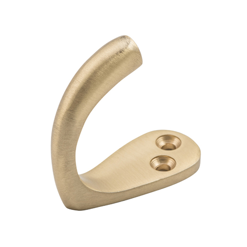 Tradco Single Robe Hook 45x42mm Satin Brass 6703