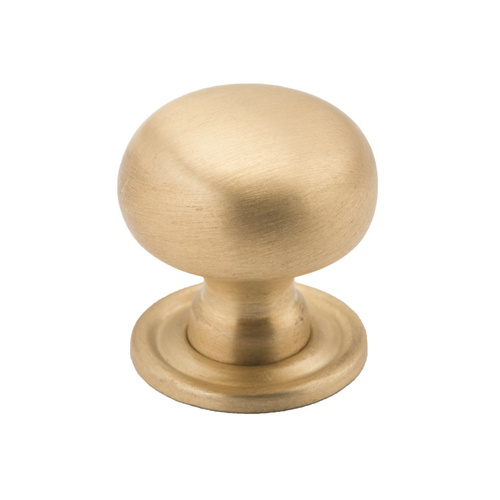 Restocking Soon: ETA Mid June - Tradco Cupboard Knob Sheet Brass Satin Brass 25mm x 27mm