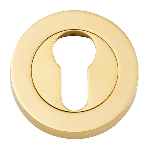 Iver Forged Round Euro Escutcheon 52mm Polished Brass 9300