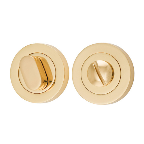 Iver Oval Privacy Turn Round 52mm Polished Brass 9310