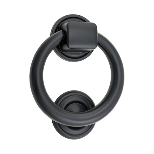 Iver Ring Door Knocker Rear Fix 100mm Matt Black 9323