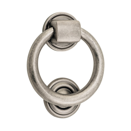 Iver Ring Door Knocker Rear Fix 100mm Distressed Nickel 9327