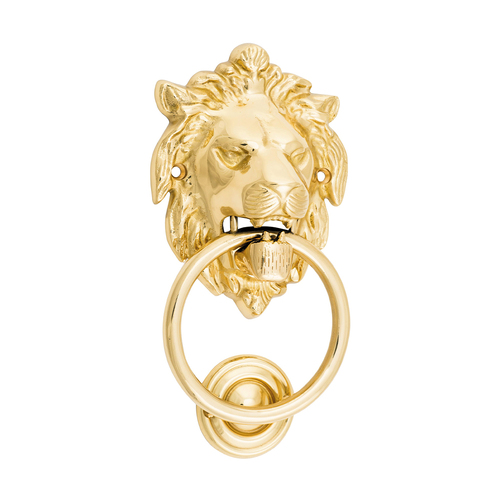 Tradco Lion Door Knocker Polished Brass 9330