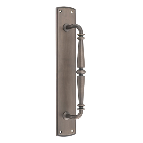 Iver Sarlat Door Pull Handle on Backplate Signature Brass 380mm x 65mm 9341