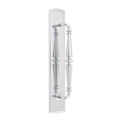 Iver Sarlat Door Pull Handle on Backplate 380mm Chrome Plate 9344