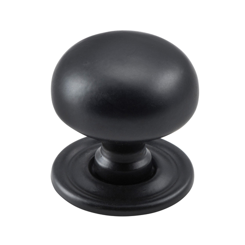 Tradco Classic Cupboard Knob 32mm Matt Black 9564