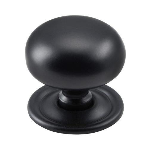 Tradco Classic Cupboard Knob 38mm Matt Black 9565