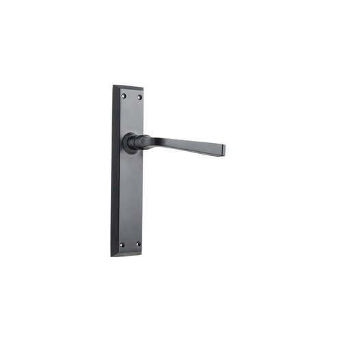 Tradco Menton Door Lever Handle on Long Backplate Passage Matt Black 9626