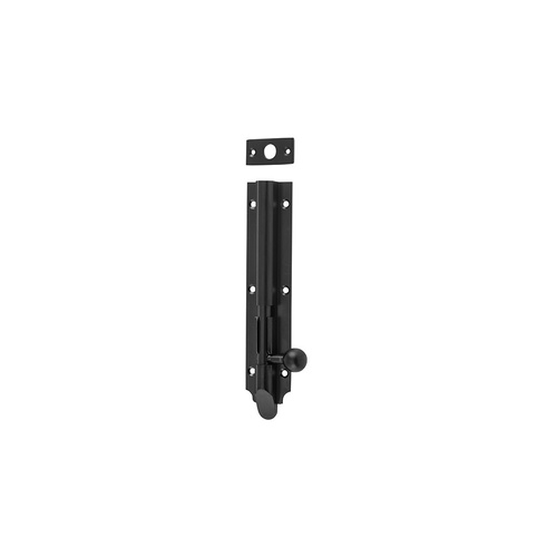 Tradco Victorian Barrel Bolt Long Throw 30mm Matt Black 9663