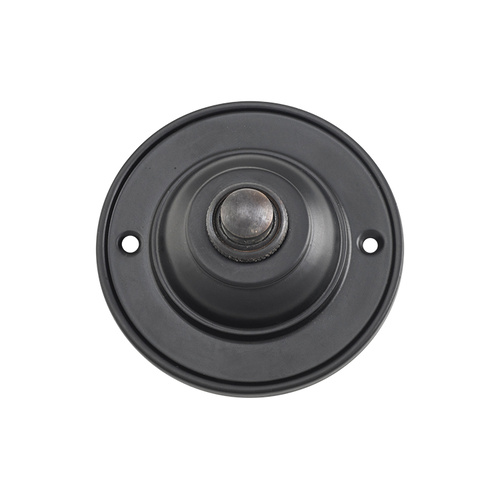 Tradco 9686 Round Bell Push Matte Black 75mm