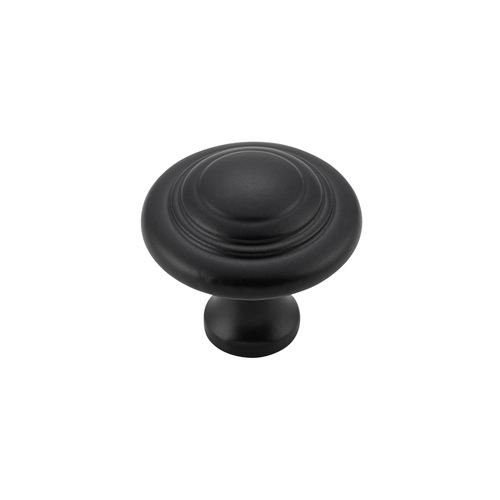 Tradco Domed Cupboard Cabinet Knob 25mm Solid Brass Matt Black 9687