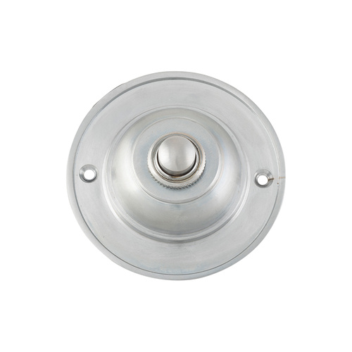 Out of Stock: ETA Mid May - Tradco 9771 Round Bell Push Satin Chrome 75mm