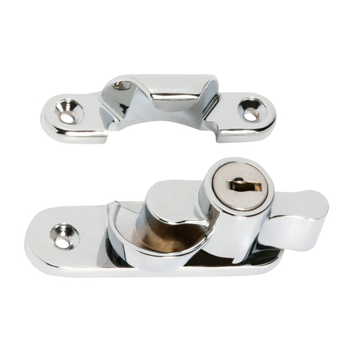 Tradco Key Operated Locking Sash Fastener 20mm Chrome Plated TD1608