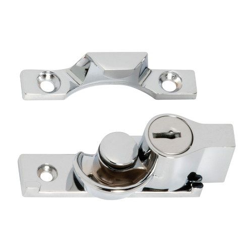 Tradco Key Operated Narrow Locking Sash Fastener 17mm Chrome Plated TD1623