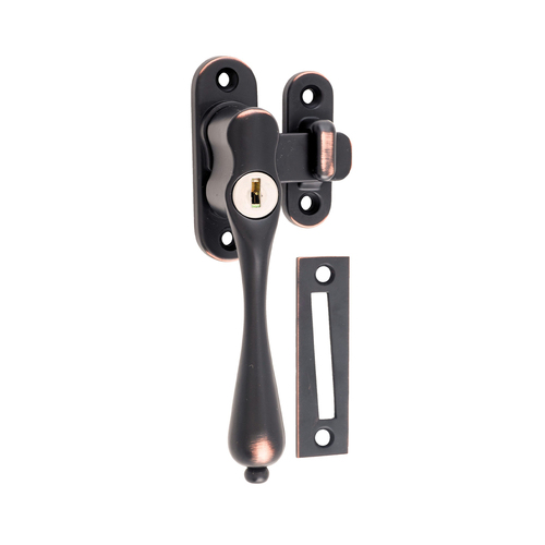 Tradco Locking Casement Fastener Left Hand Antique Copper TD1774
