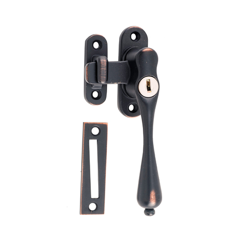Tradco Locking Casement Fastener Right Hand Antique Copper TD1775