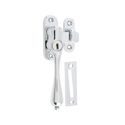 Tradco Locking Casement Fastener Left Hand Chrome Plated TD1776