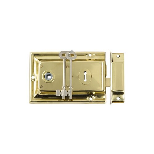 Tradco Rim Lock Polished Brass 155x105mm TD2002