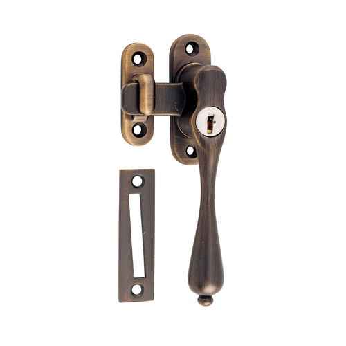 Tradco Locking Casement Fastener Right Hand Antique Brass TD2319