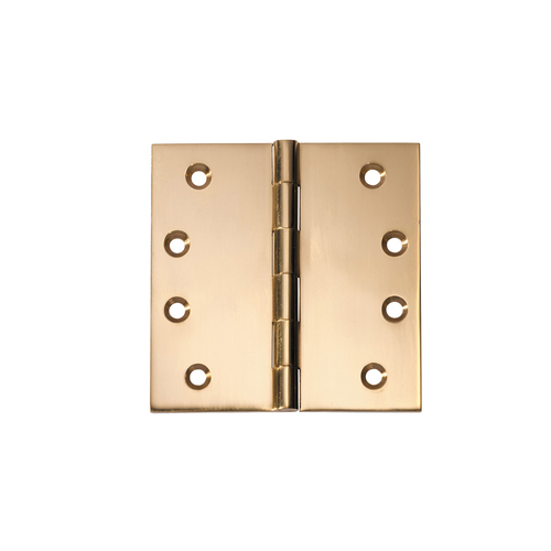 Tradco Fixed Pin Hinge 100x100mm Polished Brass TD2474