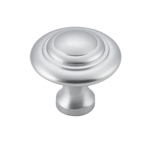 Tradco Domed Cupboard Cabinet Knob 38mm Solid Brass Satin Chrome TD3058