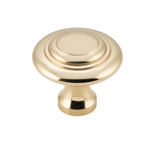 Tradco Domed Cupboard Cabinet Knob 38mm Solid Brass Polished Brass TD3663