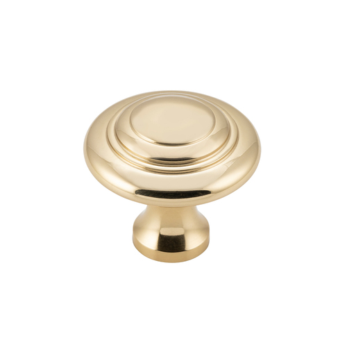 Tradco Domed Cupboard Cabinet Knob 32mm Solid Brass Polished Brass TD3677
