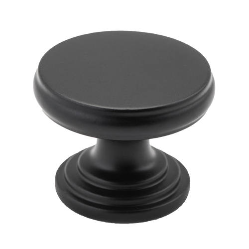 Tradco Flat Cupboard Knob 32mm Matt Black TD3879