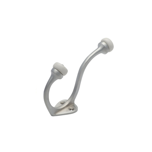 Restocking Soon: ETA Mid April - Tradco Hat & Coat Hook Porcelain Tip 115mm Satin Chrome TD3979SC