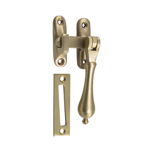Tradco Long Throw Teardrop Casement Fastener Satin Brass TD6663