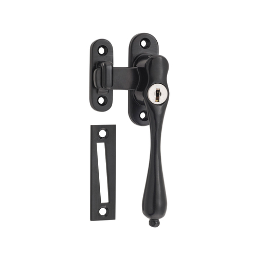Tradco Locking Casement Fastener Right Hand Matt Black TD9641