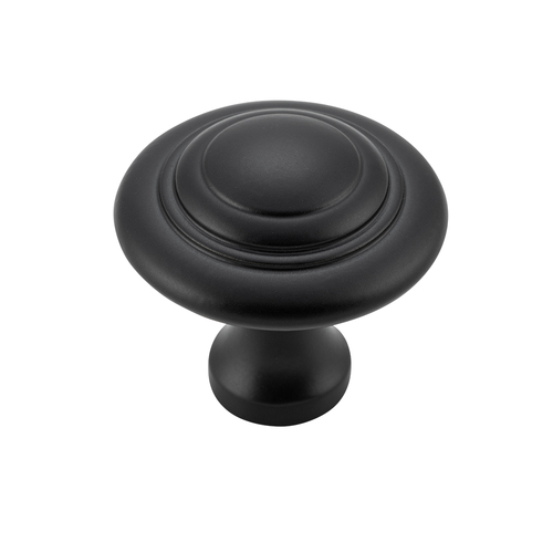 Tradco Domed Cupboard Cabinet Knob 38mm Solid Brass Matt Black TD9689