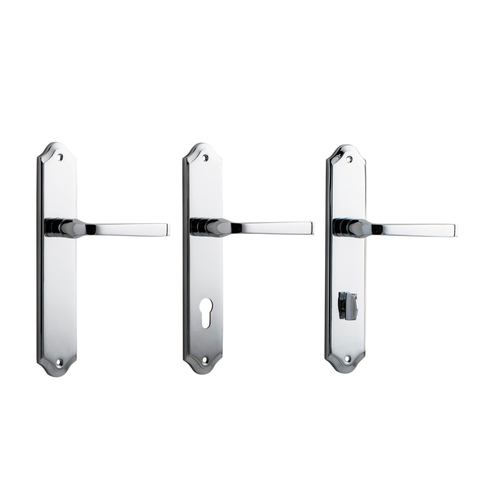 Iver Annecy Door Lever Handle on Shouldered Backplate Chrome Plated
