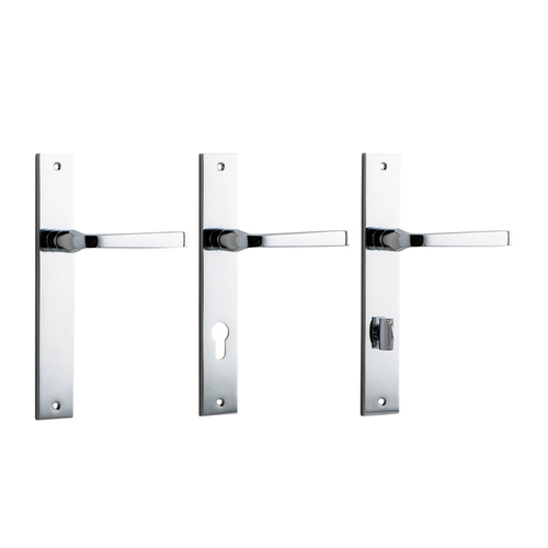 Iver Annecy Door Lever Handle on Rectangular Backplate Chrome Plated