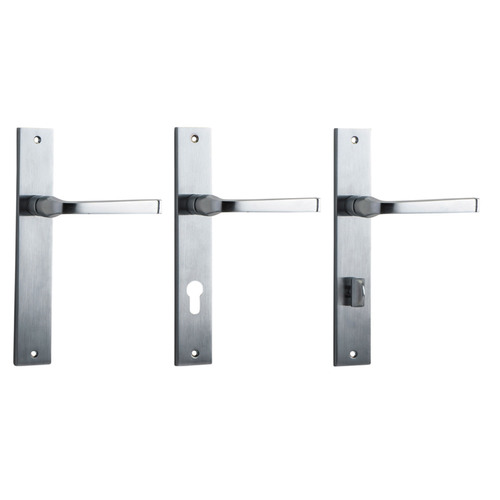 Iver Annecy Door Lever Handle on Rectangular Backplate Brushed Chrome