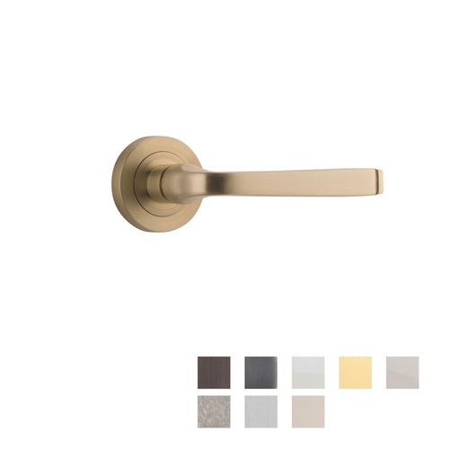 Iver Annecy Door Lever Handle on Round Rose Pair