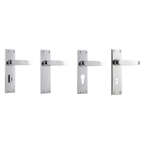 Tradco Balmoral Door Lever Handle on Rectangular Backplate Chrome Plated
