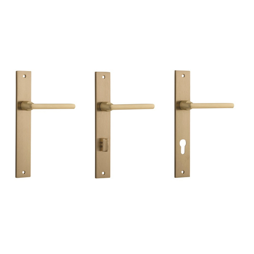 Iver Baltimore Door Lever Handle on Rectangular Backplate Brushed Brass