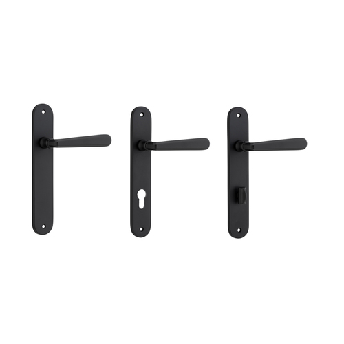 Iver Copenhagen Door Lever Handle on Oval Backplate Matt Black