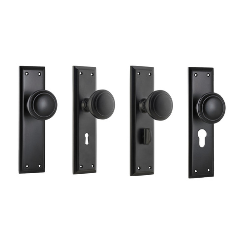 Tradco Milton Knob on Long Backplate Matt Black
