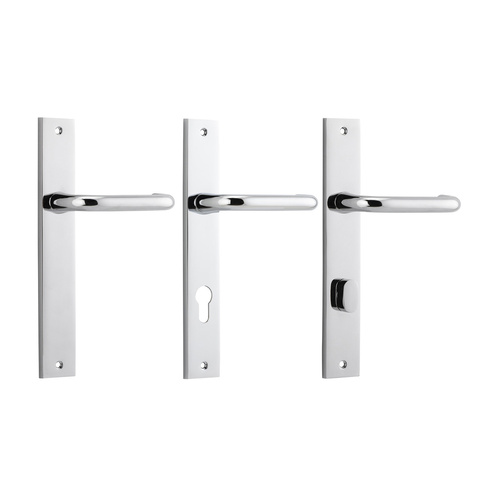 Iver Oslo Lever Door Handle on Rectangular Backplate Chrome Plated